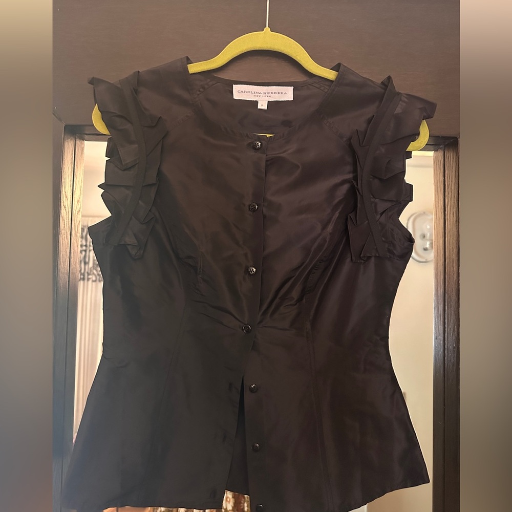 Carolina Herrera Blouse Ruffle Sleeves